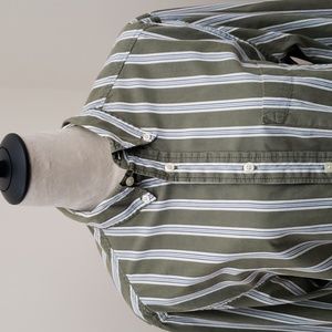 Old Navy Vintage Fit Men's Striped (Green, White, Blue) Shirt, Size Medium